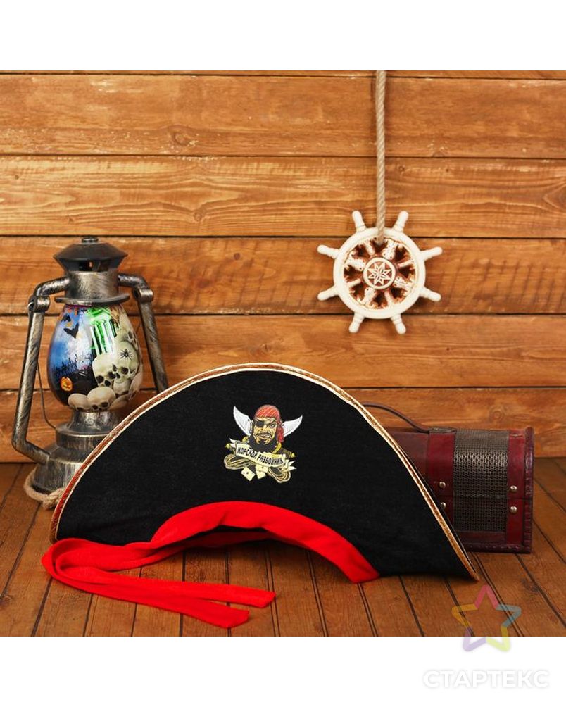 Шляпа пиратская «Морской разбойник», взрослая, р-р. 56-58 арт. СМЛ-49285-1-СМЛ0002226389 1