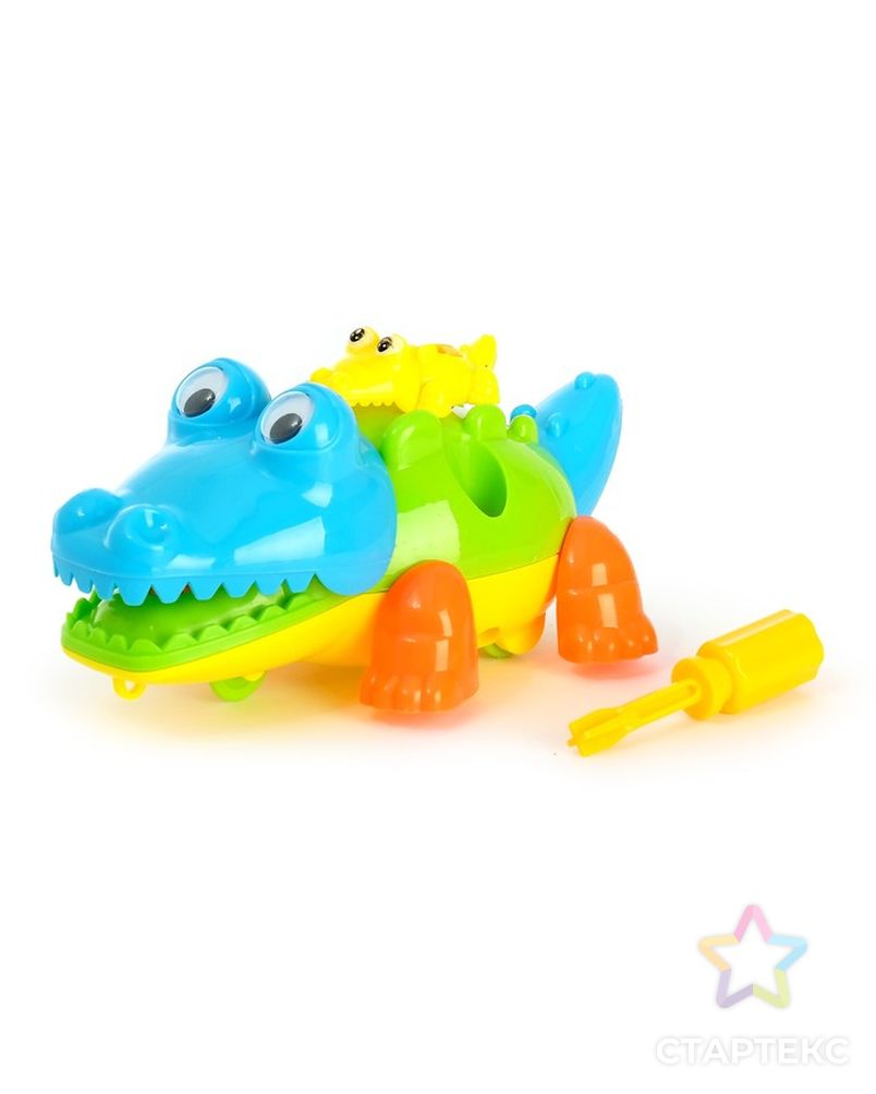 Конструктор для малышей «Крокодильчик», 9 деталей, цвета МИКС арт. СМЛ-46817-1-СМЛ0002264146