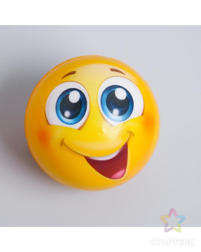 Мягкий мяч «Смайлики», 6,3 см, виды МИКС арт. СМЛ-47187-1-СМЛ0002279946 3