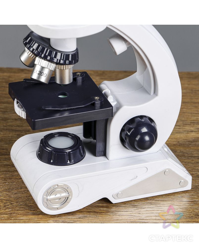 Микроскоп, кратность увеличения 450х, 200х, 80х, с подсветкой, белый арт. СМЛ-47295-1-СМЛ0002291311 4