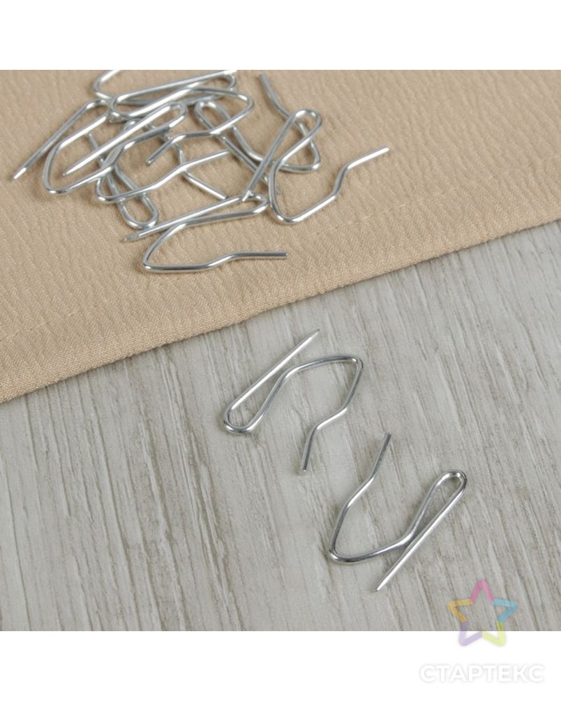 Крючки для штор, 1,8 × 3 см, 10 шт, цвет серебряный арт. СМЛ-11-1-СМЛ2309788 1