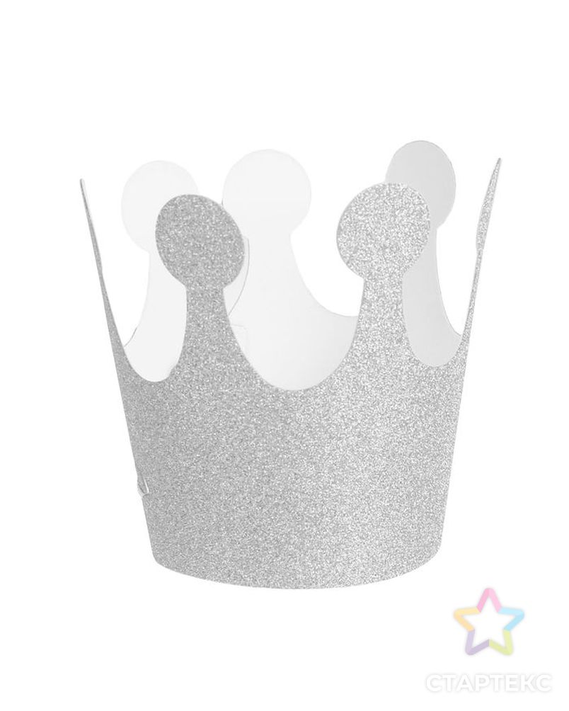 Карнавальная корона «Великолепие», на резинке, цвет серебряный арт. СМЛ-100696-1-СМЛ0002311662 1