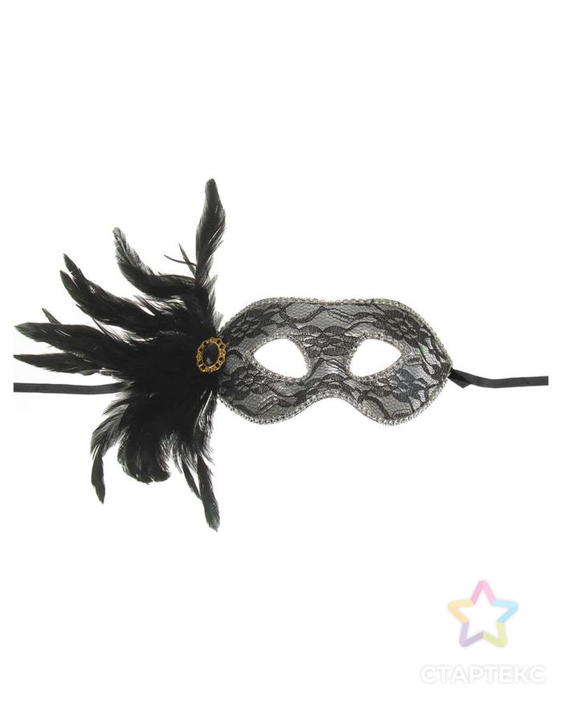 Карнавальная маска «Леди», с пером арт. СМЛ-47442-1-СМЛ0002311734 2