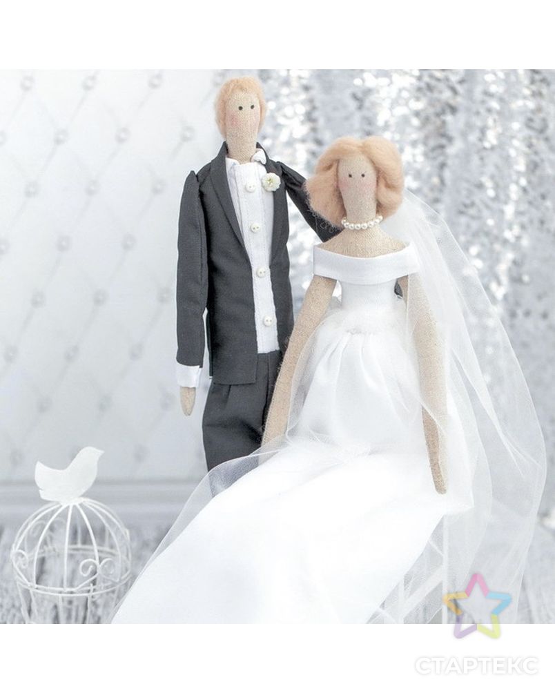 Свадебные куклы Mr&Mrs, набор для шитья, 18х22х3.6 см арт. СМЛ-4242-1-СМЛ2322301 2
