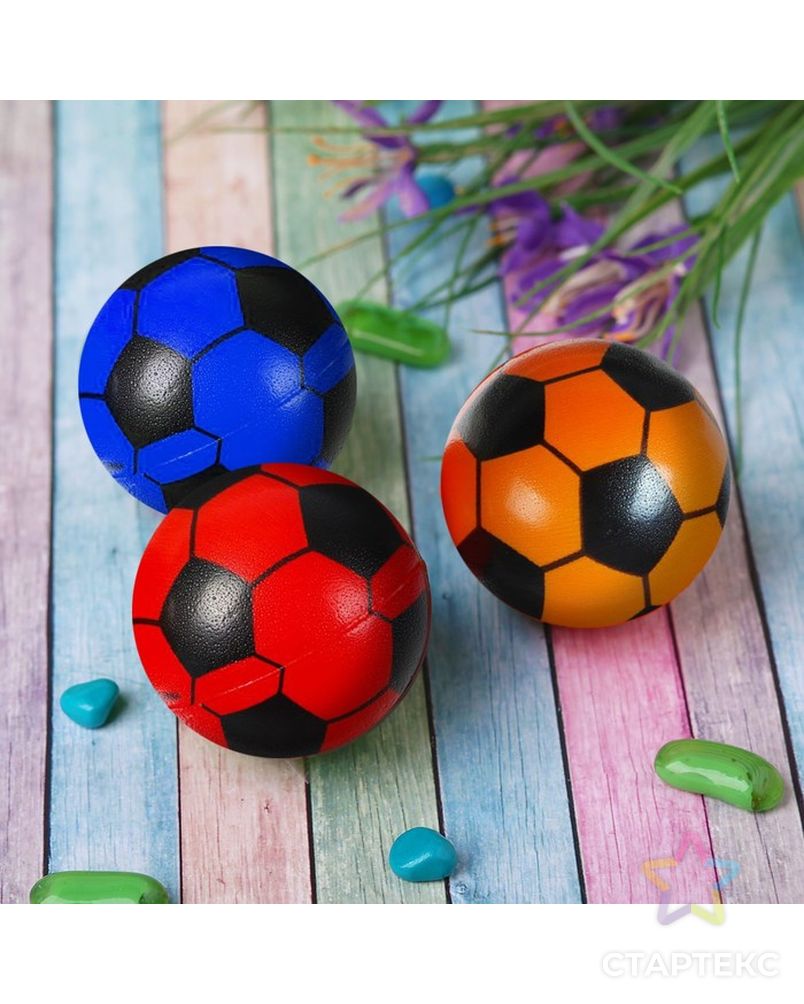 Мяч мягкий «Футбол», 4,5 см, цвета МИКС арт. СМЛ-126017-1-СМЛ0002323009 1