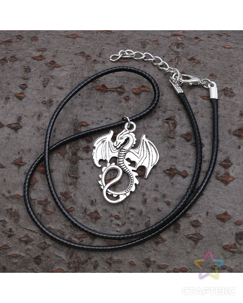 Кулон унисекс "Дракон", цвет чернёное серебро, 40 см арт. СМЛ-4386-1-СМЛ2347126 1