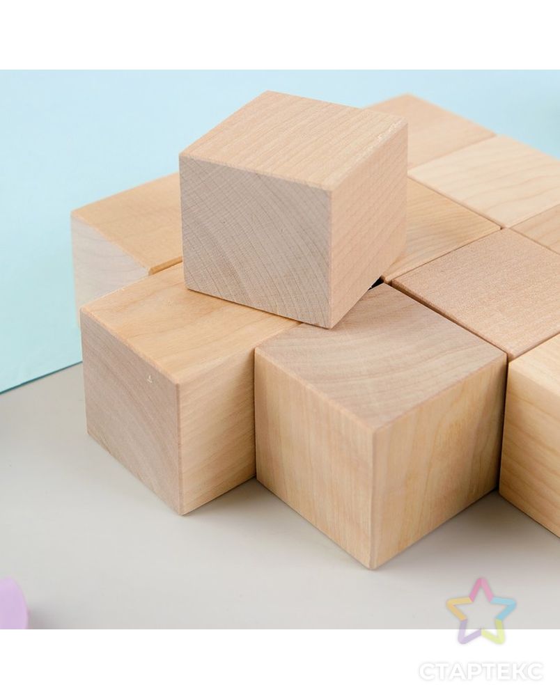 Кубики Неокрашенные, 12 шт., размер кубика: 3,8 × 3,8 см арт. СМЛ-46276-1-СМЛ0002352124 2