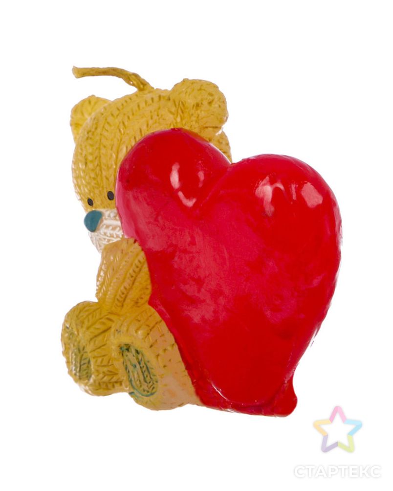 Свеча формовая «Мишка с сердцем», 5 см арт. СМЛ-111346-1-СМЛ0002355559