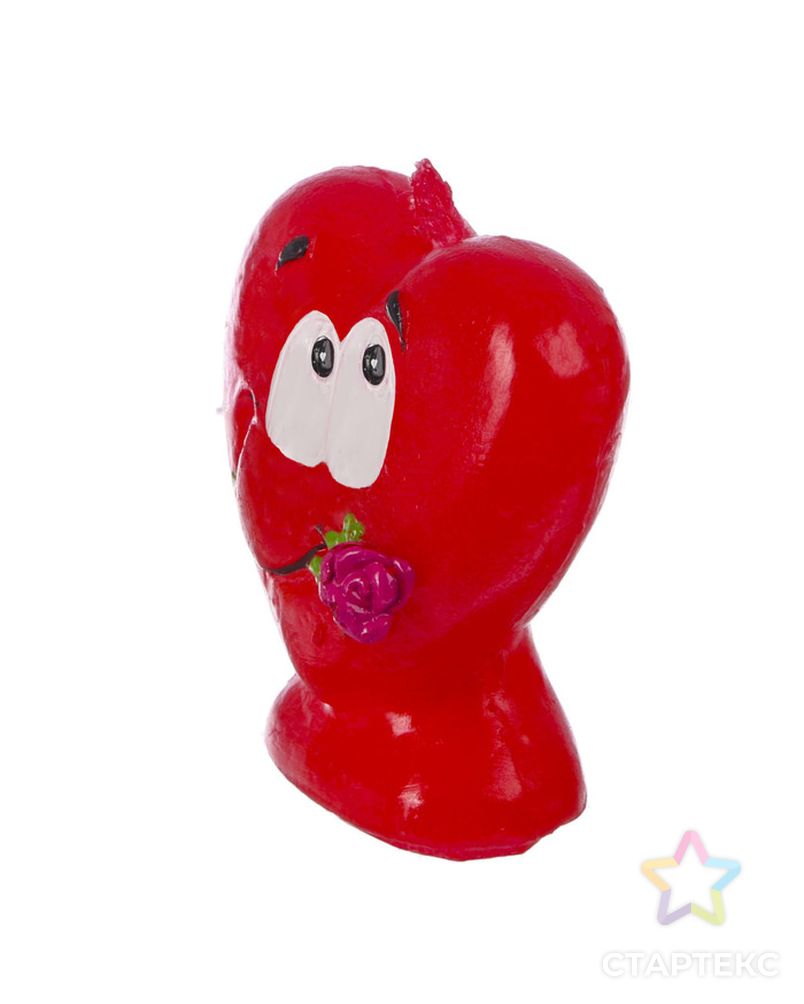 Свеча формовая «Сердце с розой», 5 см арт. СМЛ-111350-1-СМЛ0002355563 2