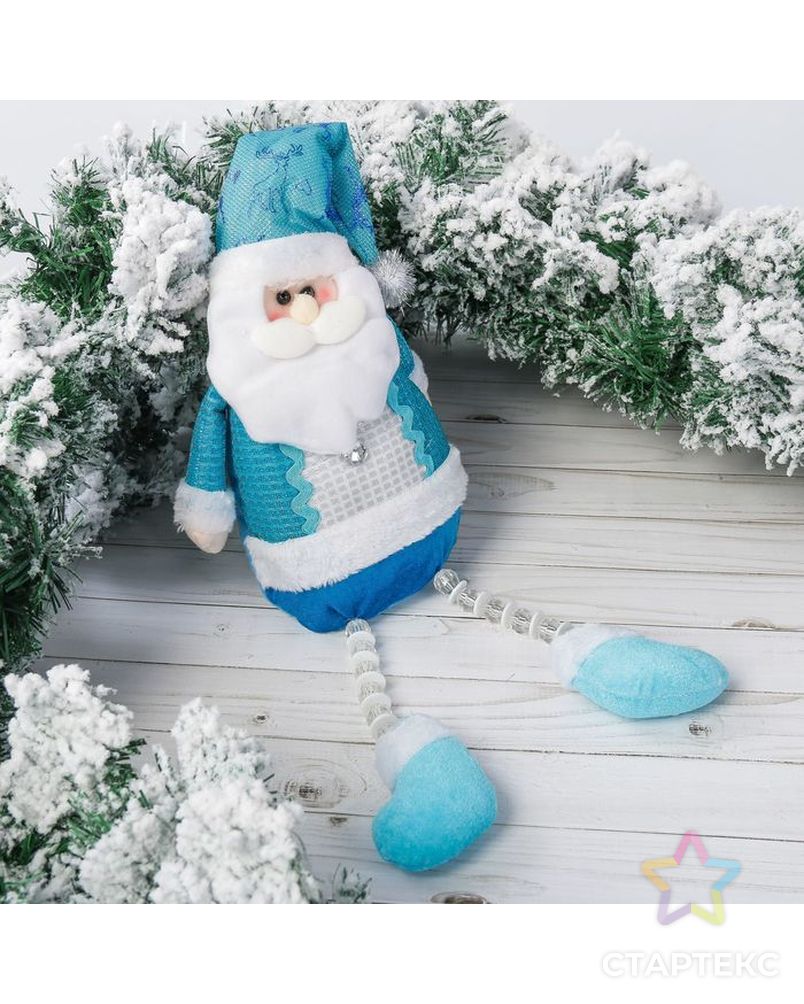 Мягкая игрушка "Дед Мороз в колпаке с оленями" 12*50 см синий арт. СМЛ-49737-1-СМЛ0002357014 1