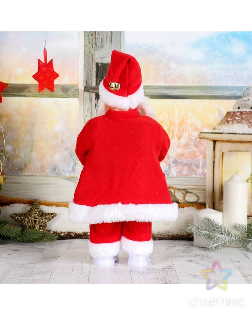Дед Мороз, в очках, в валенках и красной шубке, без музыки, двигается, с подсветкой арт. СМЛ-48024-1-СМЛ0002359008 3