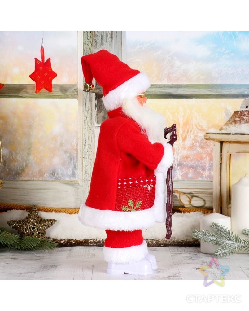 Дед Мороз, в очках, в валенках и красной шубке, без музыки, двигается, с подсветкой арт. СМЛ-48024-1-СМЛ0002359008 4