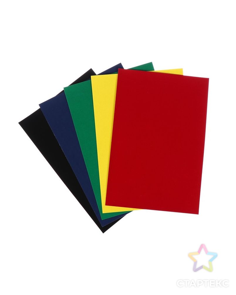 Бумага цветная самоклеящаяся бархатная 5 листов, 5 цветов «Каляка-Маляка», 194 х 285 мм арт. СМЛ-179467-1-СМЛ0002370981 3