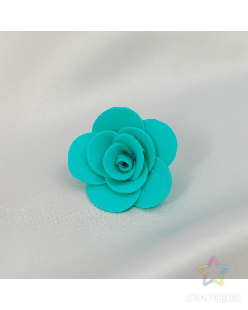 Набор цветов для  декора "Роза", из фоамирана, D= 3 см, 10 шт, бирюзовый арт. СМЛ-4538-1-СМЛ2375136 1