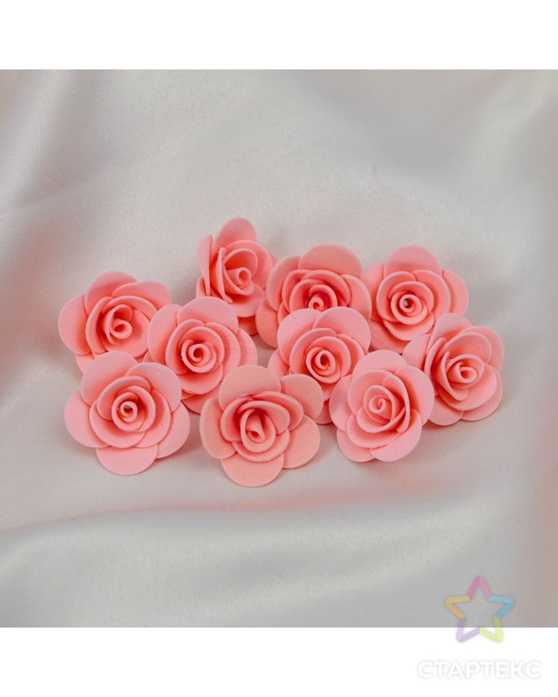 Набор цветов для  декора "Роза", из фоамирана, D= 3 см, 10 шт, персик арт. СМЛ-4541-1-СМЛ2375139 1