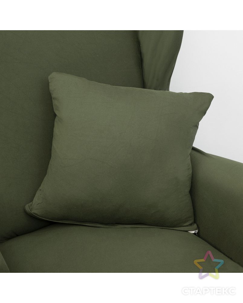 Чехол для мягкой мебели Collorista,3-х местный диван,наволочка 40*40 см в ПОДАРОК,оливковый 248099 арт. СМЛ-19829-3-СМЛ2410065 2