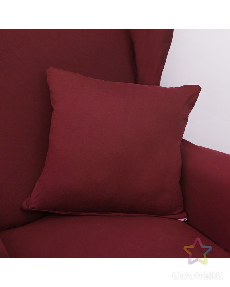 Чехол для мягкой мебели Collorista,4-х местный диван,наволочка 40*40 см в ПОДАРОК,бордовый арт. СМЛ-19834-4-СМЛ2410070 2