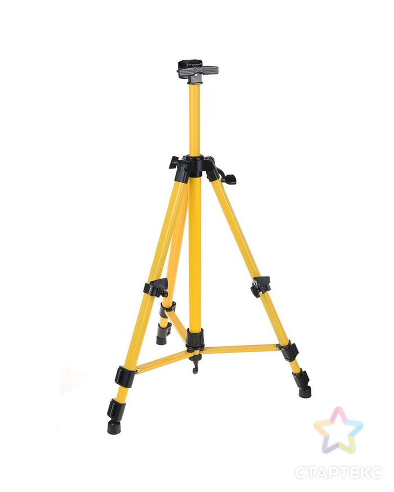 Мольберт телескопический, тренога, металлический, жёлтый, размер 51-153 см арт. СМЛ-203865-1-СМЛ0002422536 1