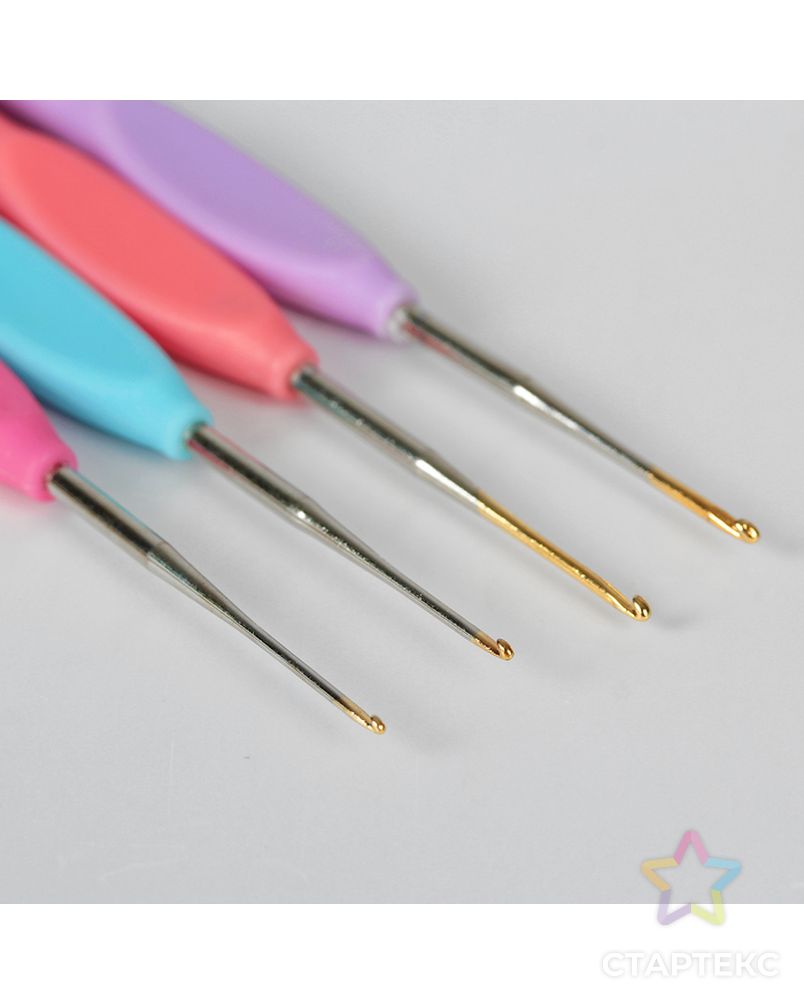 Крючок для вязания, с пластиковой ручкой, d = 0,8-2 мм, 8 шт, цвет МИКС арт. СМЛ-4782-1-СМЛ2436081 3