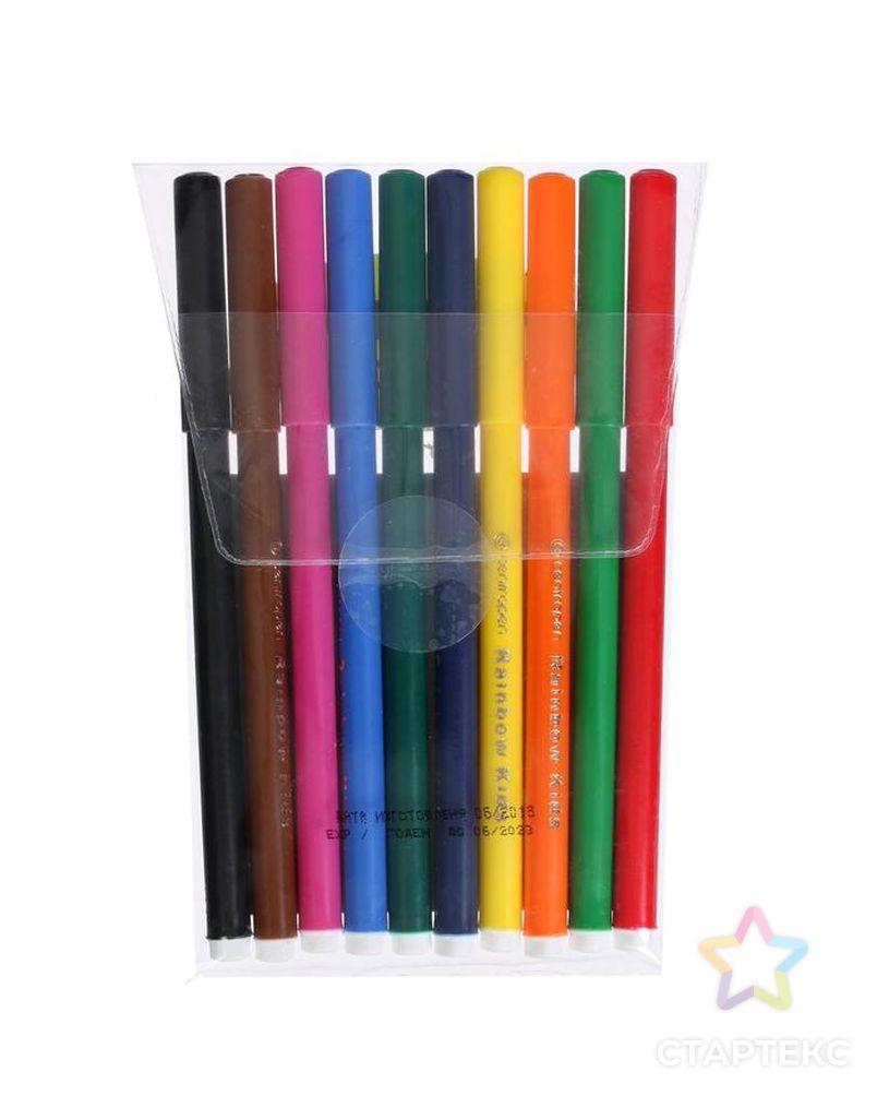 Фломастеры 10 цветов, Centropen Rainbow Kids 7550/10, пластиковый конверт, линия 1.0 мм арт. СМЛ-173637-1-СМЛ0002468433 5