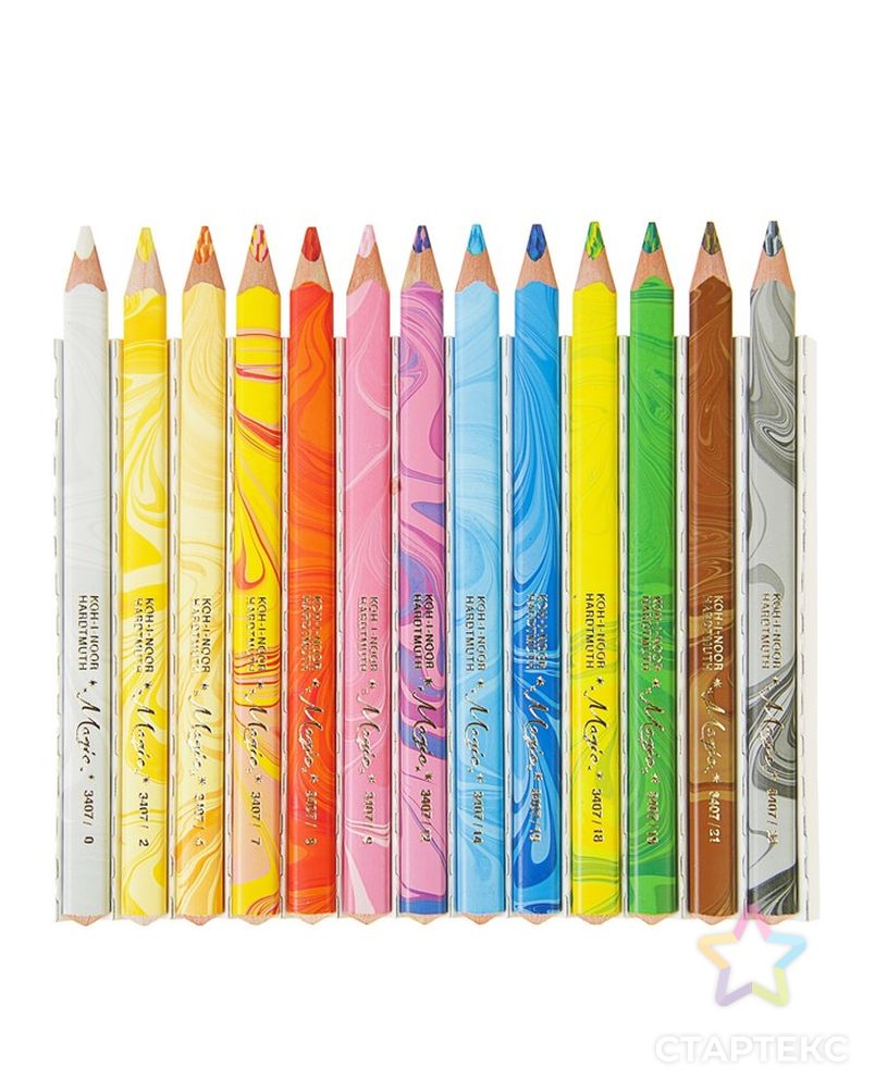Карандаши 13 цветов 5.6 мм Koh-I-Noor Magic 3408, с многоцветным грифелем, корпус микс, L=175 мм арт. СМЛ-189129-1-СМЛ0002474655 2
