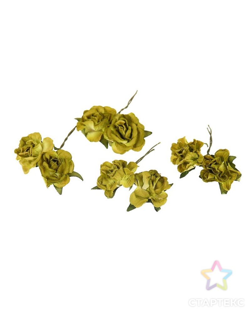 Цветы гвоздики из бумаги (набор 8 шт) зеленые арт. СМЛ-4978-1-СМЛ2487907 2