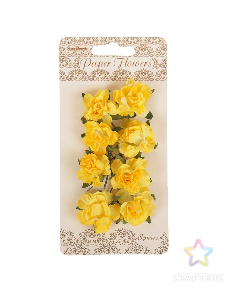 Заказать Цветы гвоздики из бумаги (набор 8 шт) нежно-желтые арт. СМЛ-4980-1-СМЛ2487909 в Новосибирске