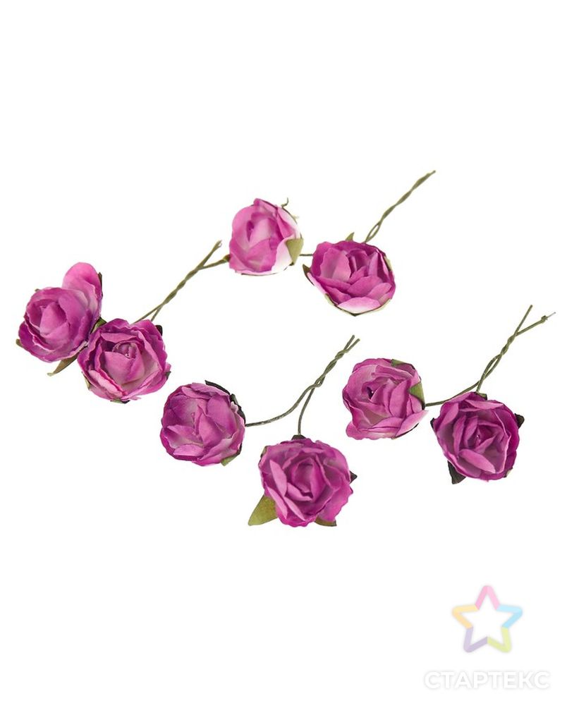 Цветы розы из бумаги (набор 8 шт) сиреневые арт. СМЛ-4989-1-СМЛ2487983 2