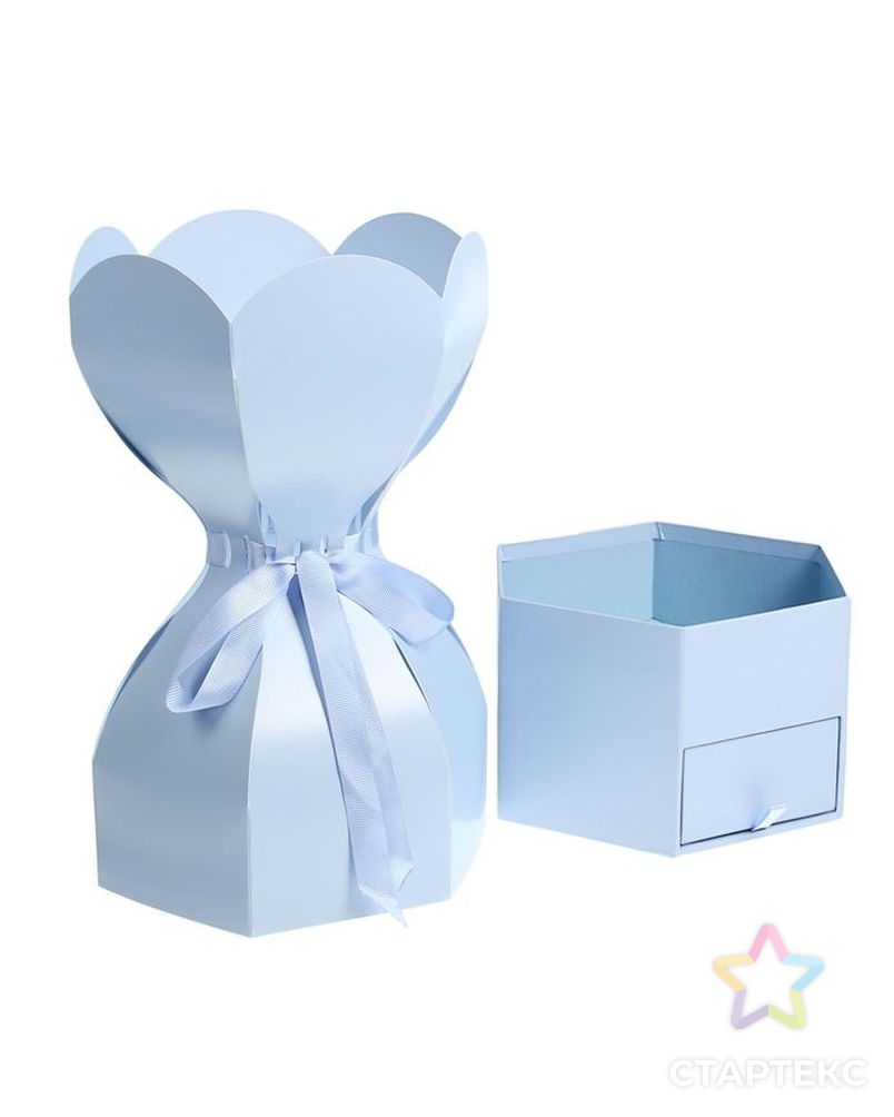 Коробка подарочная, голубой, 20 х 20 х 40 см арт. СМЛ-96748-1-СМЛ0002489212