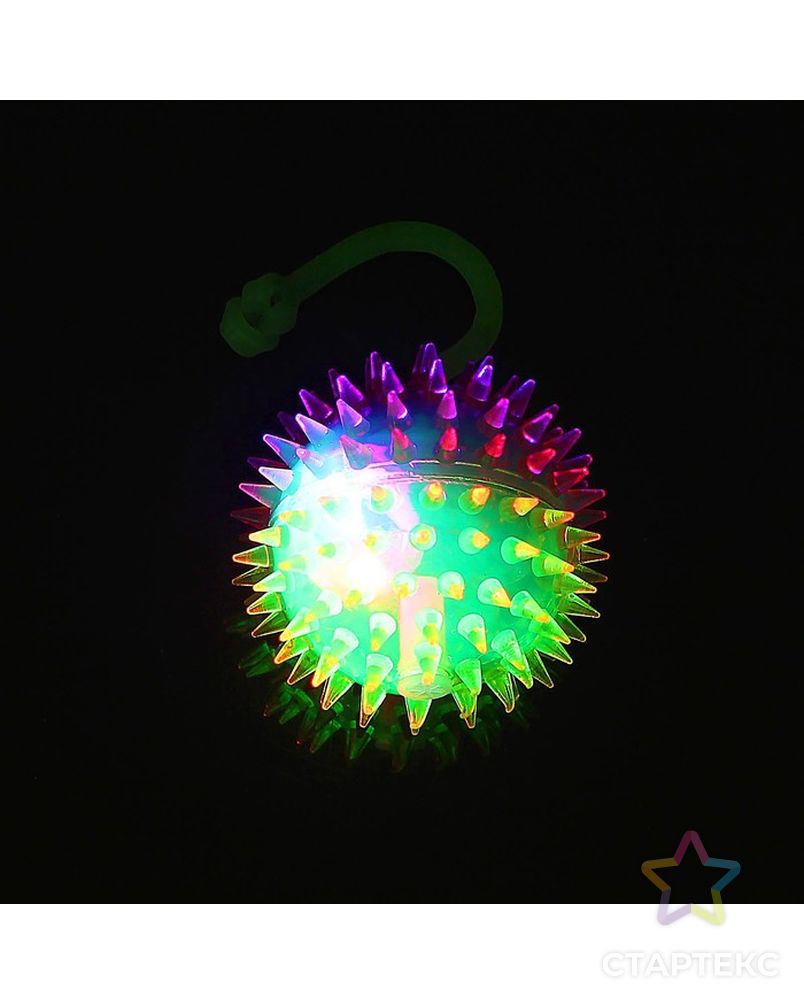 Мяч «Ёжик», световой, с пищалкой, 6,5 см, цвета МИКС арт. СМЛ-48637-1-СМЛ0002496521 4