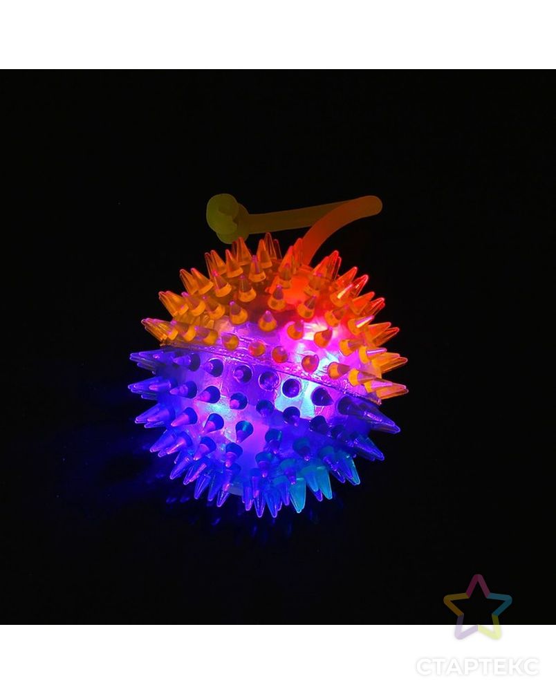 Мяч «Ёжик», световой, с пищалкой 7,5 см, цвета МИКС арт. СМЛ-48638-1-СМЛ0002496522 4