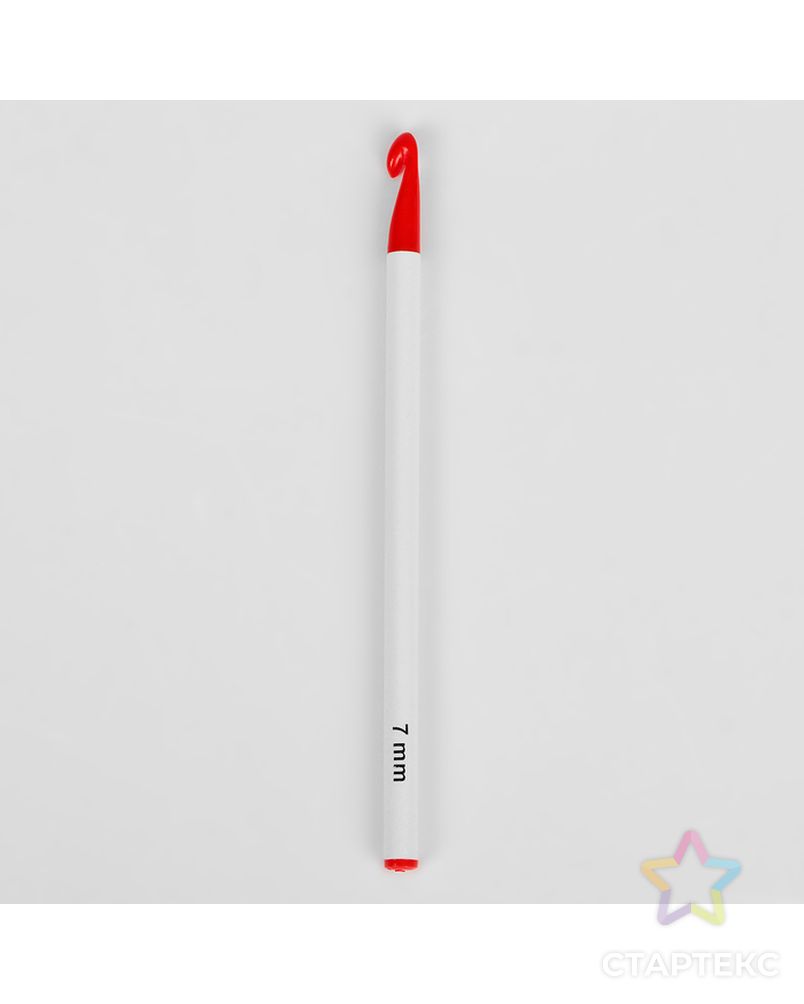 Крючок для вязания, d = 15 мм, 15 см, цвет белый/красный арт. СМЛ-20792-4-СМЛ2508442 2