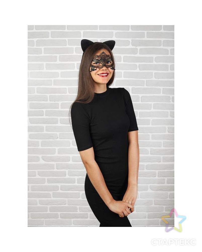 Карнавальный костюм взрослый «Женщина - кошка» ободок, хвостик, маска арт. СМЛ-48686-1-СМЛ0002528164 1
