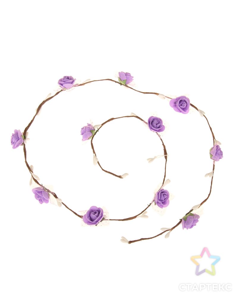 Декор для волос, вплетаемый "Фиолетовые розы" арт. СМЛ-5164-1-СМЛ2540847