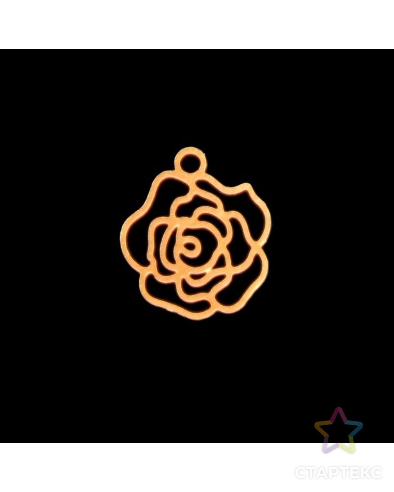 Декор для творчества металл "Роза" золото 1,2х1,2 см арт. СМЛ-5190-1-СМЛ2541166