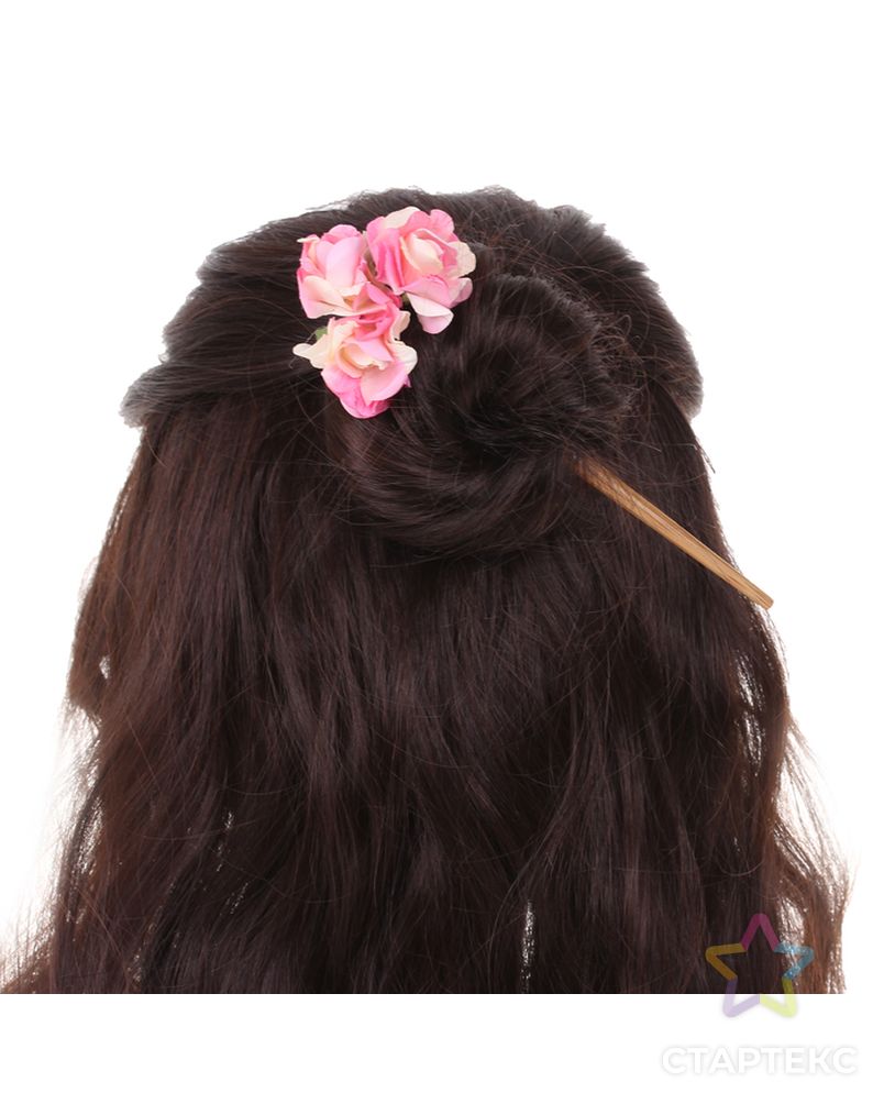 Гавайская палочка для волос "Цветы", цвет бело-розовый арт. СМЛ-5310-1-СМЛ2560183