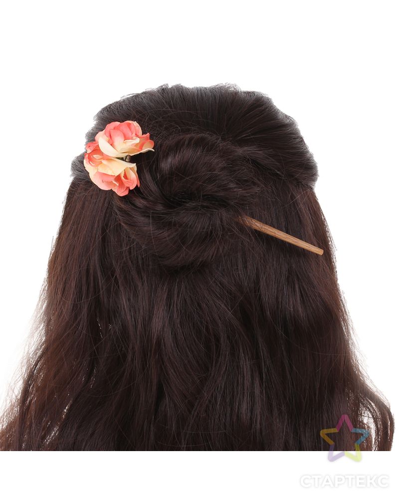 Гавайская палочка для волос "Цветы", цвет оранжево-желтый арт. СМЛ-5311-1-СМЛ2560185 2