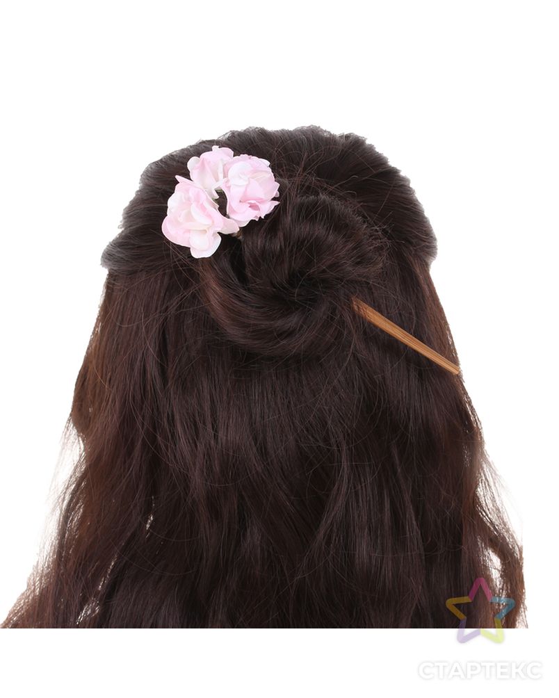 Гавайская палочка для волос "Цветы", цвет нежно-розовый арт. СМЛ-5312-1-СМЛ2560187 2