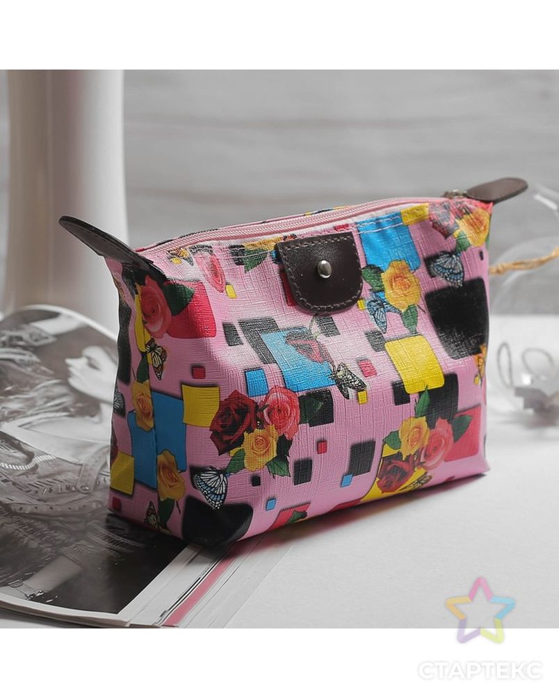 Косметичка-сумочка, отдел на молнии, цвет розовый арт. СМЛ-177129-1-СМЛ0002563232 1