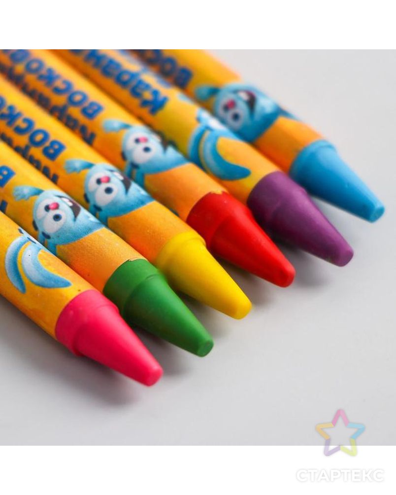 Восковые карандаши СМЕШАРИКИ, Крош, набор 6 цветов арт. СМЛ-221548-1-СМЛ0002563737 2