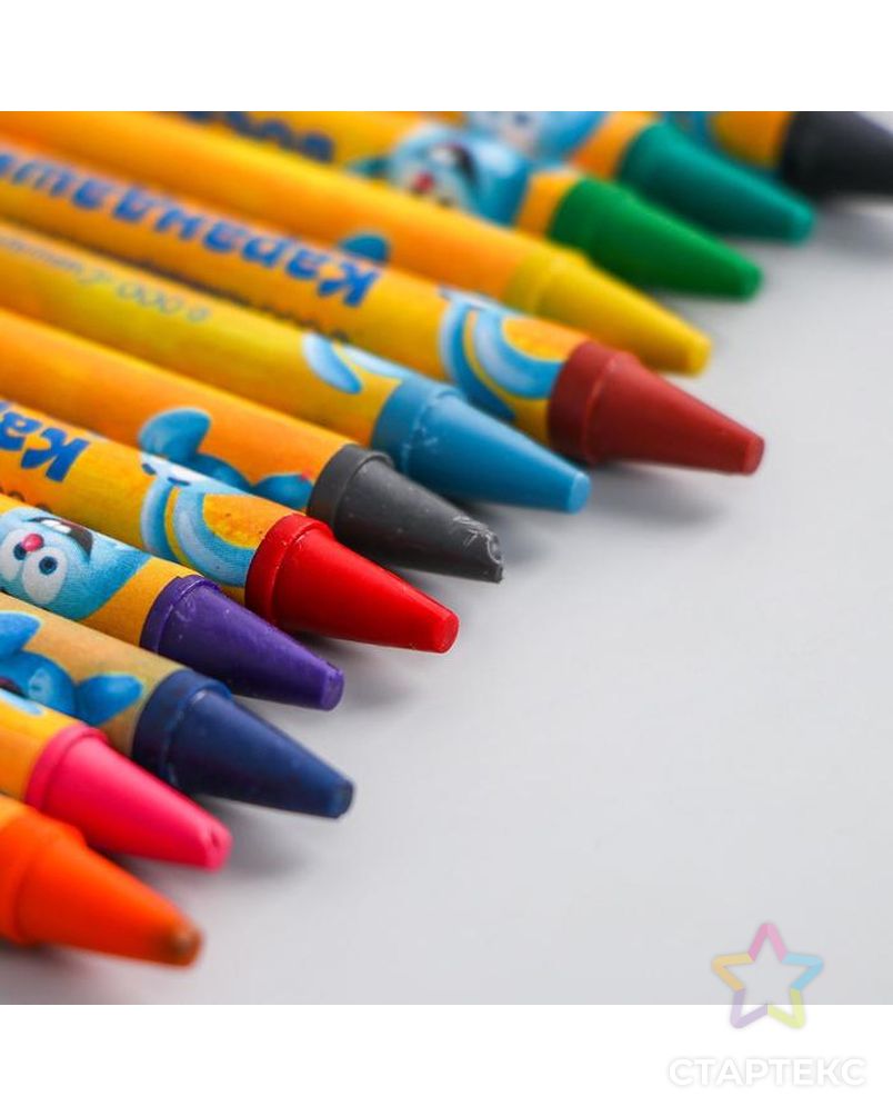 Восковые карандаши СМЕШАРИКИ, Нюша и Бараш, набор 12 цветов арт. СМЛ-173520-1-СМЛ0002563738 2