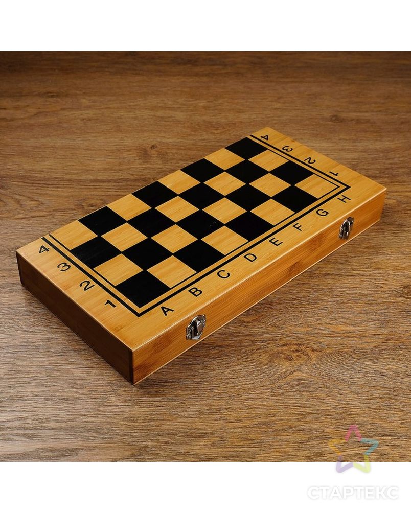 Настольная игра 3 в 1 "Король": нарды, шахматы, шашки, доска и фигуры дерево 39х39 см арт. СМЛ-47220-1-СМЛ0002566621 1
