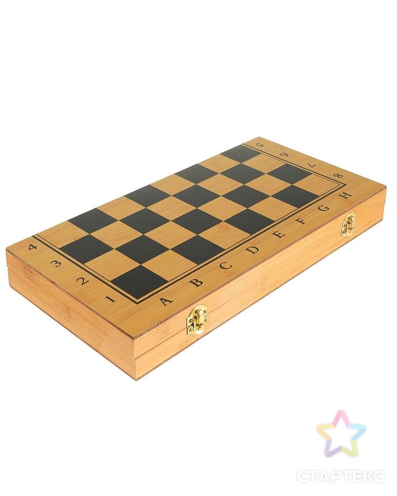 Настольная игра 3 в 1 "Король": нарды, шахматы, шашки, доска и фигуры дерево 39х39 см арт. СМЛ-47220-1-СМЛ0002566621 12