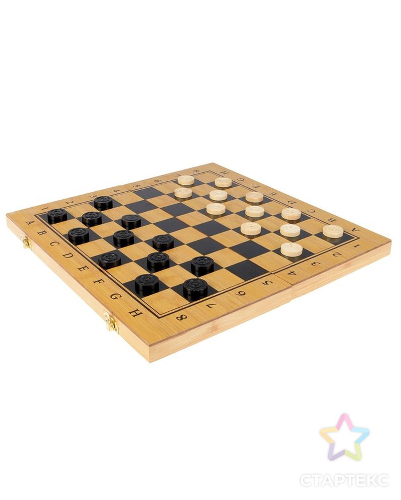 Настольная игра 3 в 1 "Король": нарды, шахматы, шашки, доска и фигуры дерево 39х39 см арт. СМЛ-47220-1-СМЛ0002566621 9