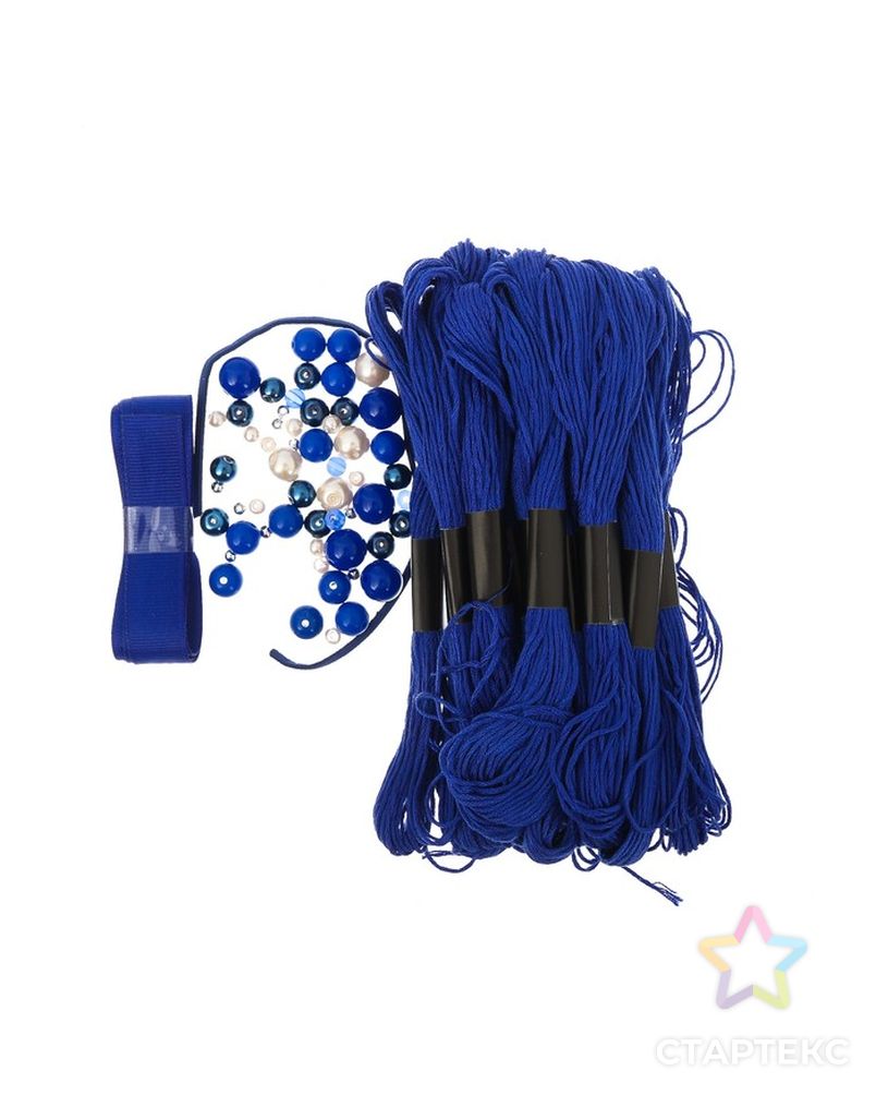 Колье из мулине синее, набор для создания, 6 × 13 × 6 см арт. СМЛ-204855-1-СМЛ0002581757 2