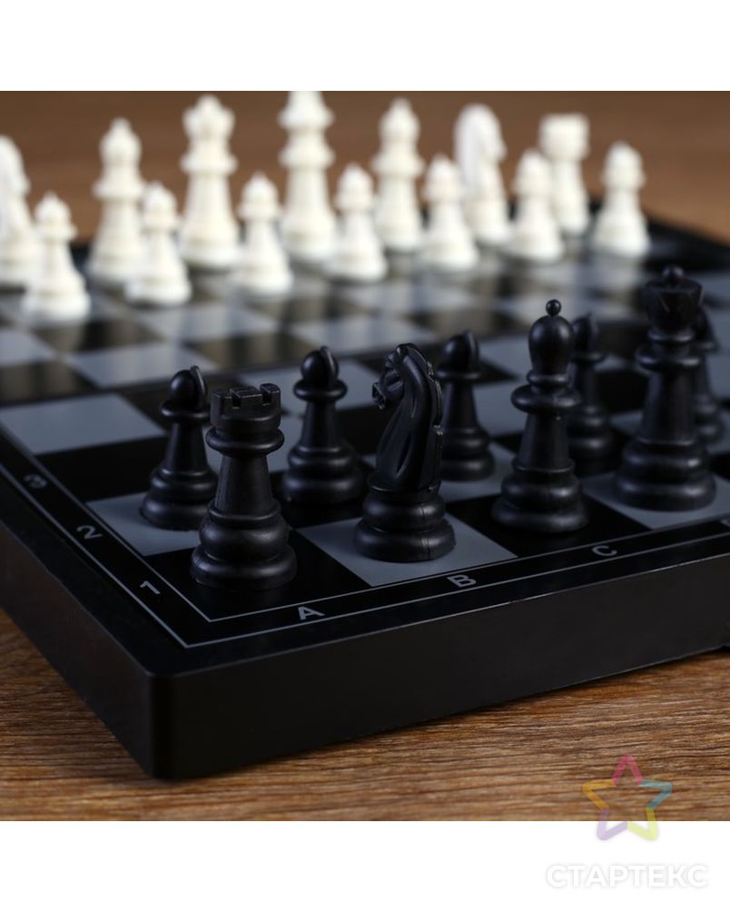 Игра настольная магнитная "Шахматы", чёрно-белые, в коробке, 24.5х24.5 см арт. СМЛ-50337-1-СМЛ0002590516 2