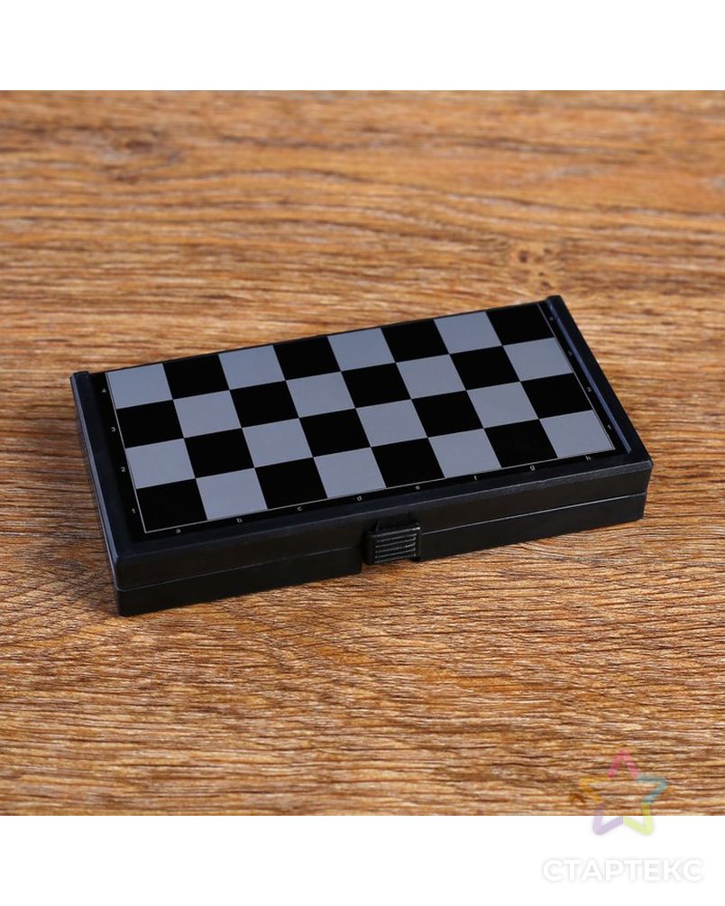 Игра настольная магнитная "Шахматы", пластик, чёрно-белые, 13х13 см арт. СМЛ-50343-1-СМЛ0002590525 4