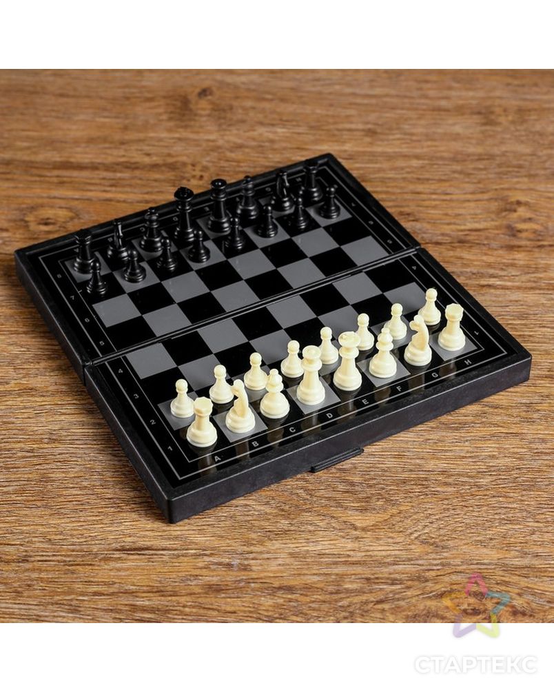 Настольная игра 3 в 1 "Зук": нарды, шахматы, шашки, магнитная доска 19х19 см арт. СМЛ-50345-1-СМЛ0002590527 1