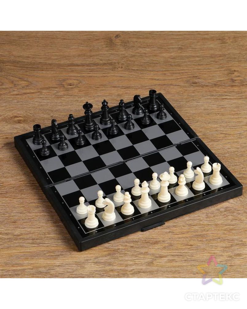 Настольная игра, набор 3 в 1 "Зук": нарды, шахматы, шашки, магнитная доска 24.5х24.5 см арт. СМЛ-50346-1-СМЛ0002590528 1