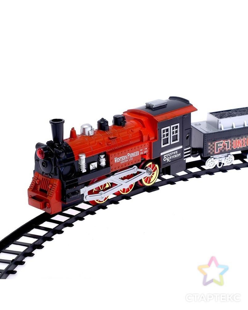 Железная дорога «Классический поезд», свет и звук, с дымом, работает от батареек арт. СМЛ-50535-1-СМЛ0002612227 2